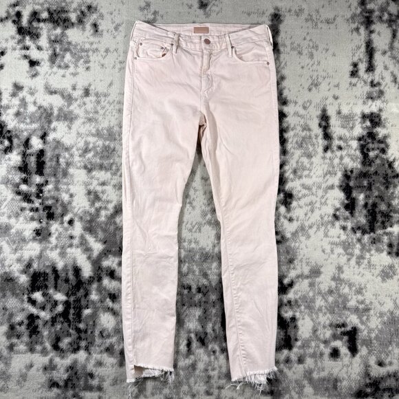 Mother The Looker Ankle Step Fray Jeans‎ Womens Size 29 Pink Lemonade Stretch - Picture 1 of 15